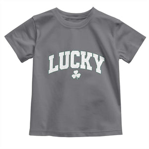 Retro Lucky Toddler T Shirt St Patricks Day Irish Shamrock Varsity TS10 Charcoal Print Your Wear