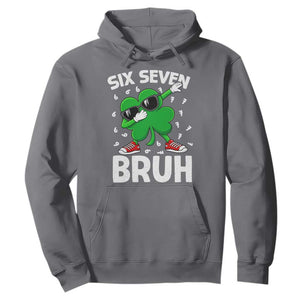 Funny Irish St Patricks Day Shamrock 67 Meme Hoodie Six Seven Bruh Gen Alpha Slang TS10 Charcoal Print Your Wear