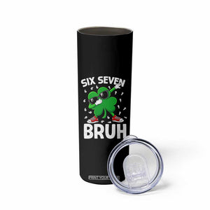 Funny Irish St Patricks Day Shamrock 67 Meme Skinny Tumbler Six Seven Bruh Gen Alpha Slang TS10 Print Your Wear