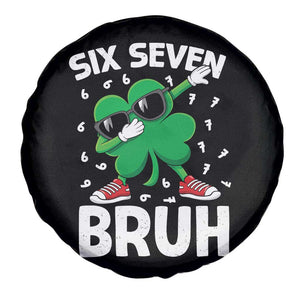 Funny Irish St Patricks Day Shamrock 67 Meme Spare Tire Cover Six Seven Bruh Gen Alpha Slang TS10 Print Your Wear