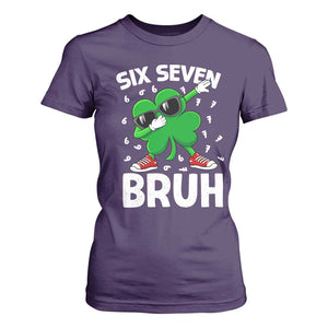Funny Irish St Patricks Day Shamrock 67 Meme T Shirt For Women Six Seven Bruh Gen Alpha Slang TS10 Purple Print Your Wear