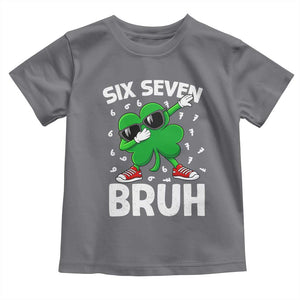 Funny Irish St Patricks Day Shamrock 67 Meme Toddler T Shirt Six Seven Bruh Gen Alpha Slang TS10 Charcoal Print Your Wear