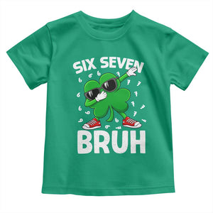 Funny Irish St Patricks Day Shamrock 67 Meme Toddler T Shirt Six Seven Bruh Gen Alpha Slang TS10 Irish Green Print Your Wear