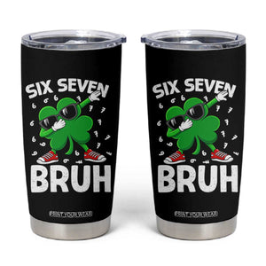 Funny Irish St Patricks Day Shamrock 67 Meme Tumbler Cup Six Seven Bruh Gen Alpha Slang TS10 Black Print Your Wear