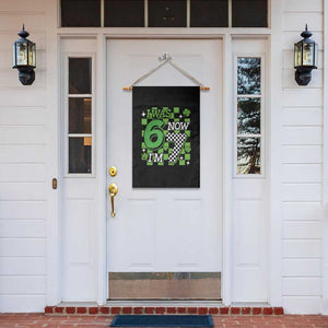 I Was 6 Now I'm 7 Garden Flag Funny 7th 67 Birthday Meme Lucky Shamrock Checkered TS10 Print Your Wear