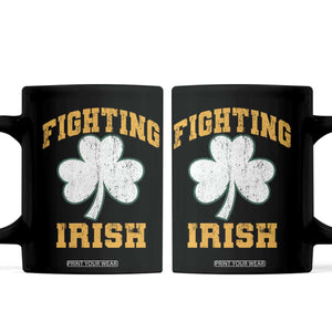 Vintage Fighting Irish Coffee Mug Retro History Gold Shamrock TS10 Black Print Your Wear