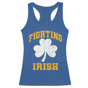 Vintage Fighting Irish Racerback Tank Top Retro History Gold Shamrock TS10 Royal Blue Print Your Wear