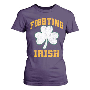 Vintage Fighting Irish T Shirt For Women Retro History Gold Shamrock TS10 Purple Print Your Wear