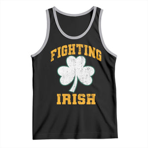 Vintage Fighting Irish Tank Top Retro History Gold Shamrock TS10 Black Athletic Heather Print Your Wear