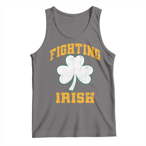 Vintage Fighting Irish Tank Top Retro History Gold Shamrock TS10 Deep Heather Print Your Wear
