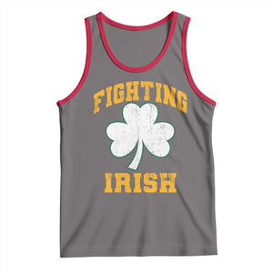 Vintage Fighting Irish Tank Top Retro History Gold Shamrock TS10 Deep Heather Red Print Your Wear