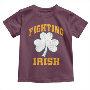Vintage Fighting Irish Toddler T Shirt Retro History Gold Shamrock TS10 Maroon Print Your Wear
