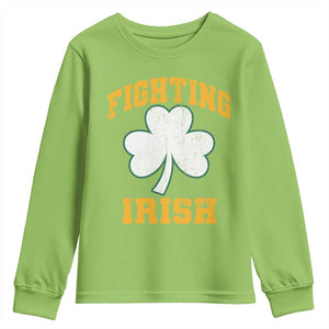Vintage Fighting Irish Youth Sweatshirt Retro History Gold Shamrock TS10 Lime Print Your Wear