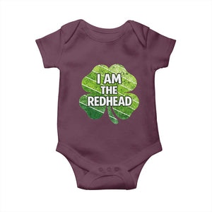 Funny Irish St Patricks Day Im The Redhead Baby Onesie Retro Vintage Lucky Shamrock TS10 Maroon Print Your Wear