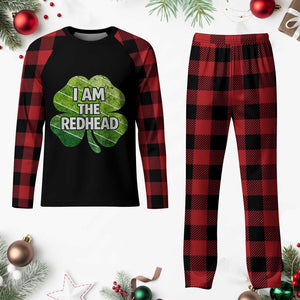 Funny Irish St Patricks Day Im The Redhead Plaid Pajama Set Retro Vintage Lucky Shamrock TS10 Buffalo Plaid Print Your Wear