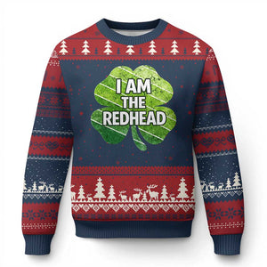 Funny Irish St Patricks Day Im The Redhead Ugly Christmas Sweater Retro Vintage Lucky Shamrock TS10 Navy Red Print Your Wear