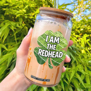 Funny Irish St Patricks Day Im The Redhead Glass Can Retro Vintage Lucky Shamrock TS10 Black Print Your Wear