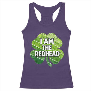 Funny Irish St Patricks Day Im The Redhead Racerback Tank Top Retro Vintage Lucky Shamrock TS10 Purple Print Your Wear