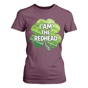 Funny Irish St Patricks Day Im The Redhead T Shirt For Women Retro Vintage Lucky Shamrock TS10 Maroon Print Your Wear