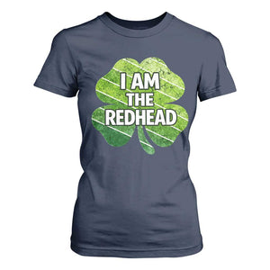 Funny Irish St Patricks Day Im The Redhead T Shirt For Women Retro Vintage Lucky Shamrock TS10 Navy Print Your Wear