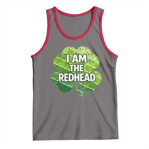 Funny Irish St Patricks Day Im The Redhead Tank Top Retro Vintage Lucky Shamrock TS10 Deep Heather Red Print Your Wear