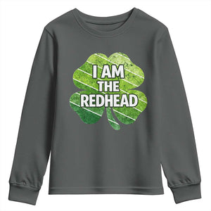 Funny Irish St Patricks Day Im The Redhead Youth Sweatshirt Retro Vintage Lucky Shamrock TS10 Dark Heather Print Your Wear