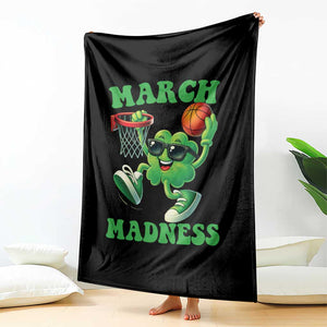 Basketball St Patricks Day Throw Blanket Mad Madness Irish Shamrock Playing Basketball Player Team Boys TS10 Print Your Wear