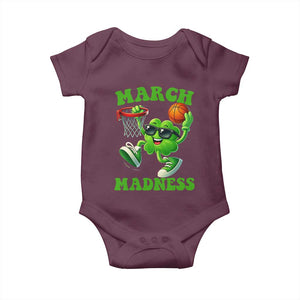 Basketball St Patricks Day Baby Onesie Mad Madness Irish Shamrock Playing Basketball Player Team Boys TS10 Maroon Print Your Wear