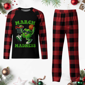 Basketball St Patricks Day Plaid Pajama Set Mad Madness Irish Shamrock Playing Basketball Player Team Boys TS10 Buffalo Plaid Print Your Wear