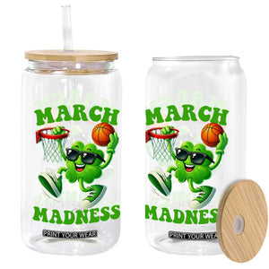 Basketball St Patricks Day Glass Can Mad Madness Irish Shamrock Playing Basketball Player Team Boys TS10 Print Your Wear