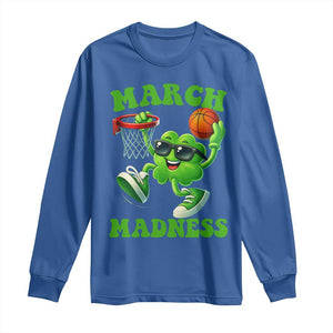 Basketball St Patricks Day Long Sleeve Shirt Mad Madness Irish Shamrock Playing Basketball Player Team Boys TS10 Royal Blue Print Your Wear