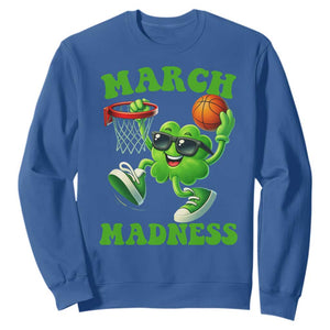 Basketball St Patricks Day Sweatshirt Mad Madness Irish Shamrock Playing Basketball Player Team Boys TS10 Royal Blue Print Your Wear