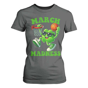 Basketball St Patricks Day T Shirt For Women Mad Madness Irish Shamrock Playing Basketball Player Team Boys TS10 Dark Heather Print Your Wear