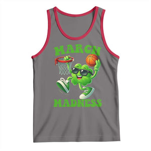 Basketball St Patricks Day Tank Top Mad Madness Irish Shamrock Playing Basketball Player Team Boys TS10 Deep Heather Red Print Your Wear