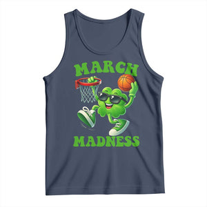 Basketball St Patricks Day Tank Top Mad Madness Irish Shamrock Playing Basketball Player Team Boys TS10 Navy Print Your Wear