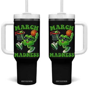 Basketball St Patricks Day Tumbler With Handle Mad Madness Irish Shamrock Playing Basketball Player Team Boys TS10 One Size: 40 oz Black Print Your Wear