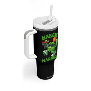 Basketball St Patricks Day Tumbler With Handle Mad Madness Irish Shamrock Playing Basketball Player Team Boys TS10 Print Your Wear