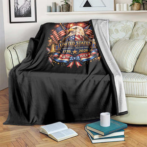 250 Years Of Freedom America Throw Blanket USA Independence 250th Anniversary 1776 2026 Patriotic Eagle Flag TS10 Print Your Wear