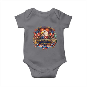 250 Years Of Freedom America Baby Onesie USA Independence 250th Anniversary 1776 2026 Patriotic Eagle Flag TS10 Charcoal Print Your Wear