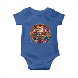 250 Years Of Freedom America Baby Onesie USA Independence 250th Anniversary 1776 2026 Patriotic Eagle Flag TS10 Royal Blue Print Your Wear