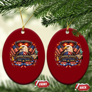 250 Years Of Freedom America Ceramic Ornament USA Independence 250th Anniversary 1776 2026 Patriotic Eagle Flag TS10 Print Your Wear