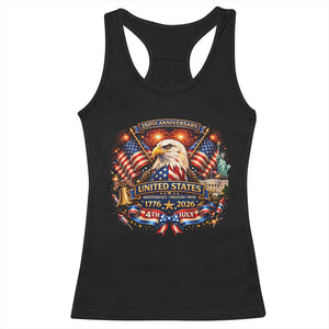 250 Years Of Freedom America Racerback Tank Top USA Independence 250th Anniversary 1776 2026 Patriotic Eagle Flag TS10 Black Print Your Wear