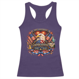 250 Years Of Freedom America Racerback Tank Top USA Independence 250th Anniversary 1776 2026 Patriotic Eagle Flag TS10 Purple Print Your Wear