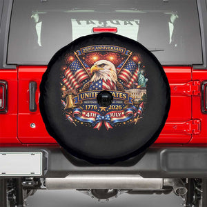 250 Years Of Freedom America Spare Tire Cover USA Independence 250th Anniversary 1776 2026 Patriotic Eagle Flag TS10 Black Print Your Wear