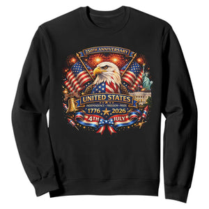 250 Years Of Freedom America Sweatshirt USA Independence 250th Anniversary 1776 2026 Patriotic Eagle Flag TS10 Black Print Your Wear