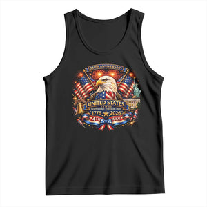 250 Years Of Freedom America Tank Top USA Independence 250th Anniversary 1776 2026 Patriotic Eagle Flag TS10 Black Print Your Wear