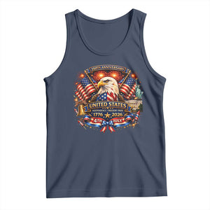 250 Years Of Freedom America Tank Top USA Independence 250th Anniversary 1776 2026 Patriotic Eagle Flag TS10 Navy Print Your Wear
