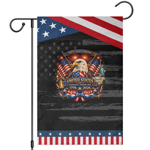 250 Years Of Freedom America Garden Flag USA Independence 250th Anniversary 1776 2026 Patriotic Eagle Flag TS10 Distressed Black Blue Print Your Wear