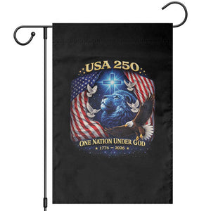 US 250th Anniversary Garden Flag 250 Years One Nation Under God Christian Patriotic Cross USA Flag TS10 Black Print Your Wear