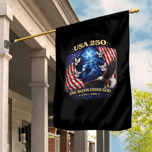 US 250th Anniversary Garden Flag 250 Years One Nation Under God Christian Patriotic Cross USA Flag TS10 Print Your Wear